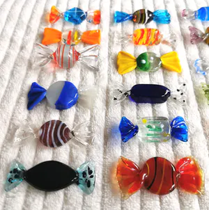 Seguso - 24x Murano Glas Snoepjes / Bonbons / Sweets - Vintage Kunst Venetië kopen? Bied vanaf 70!