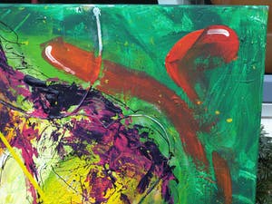 Niet of onleesbaar gesigneerd - Olieverf op doek , Zonder titel – spieraam 80 x 120 cm. kopen? Bied vanaf 1!
