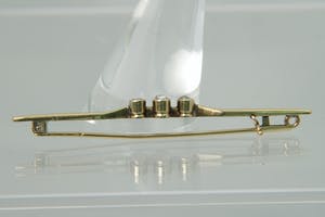 2002- Vintage gouden (14kt) Broche met 3 steens diamant (Amsterdamse roos) kopen? Bied vanaf 180!