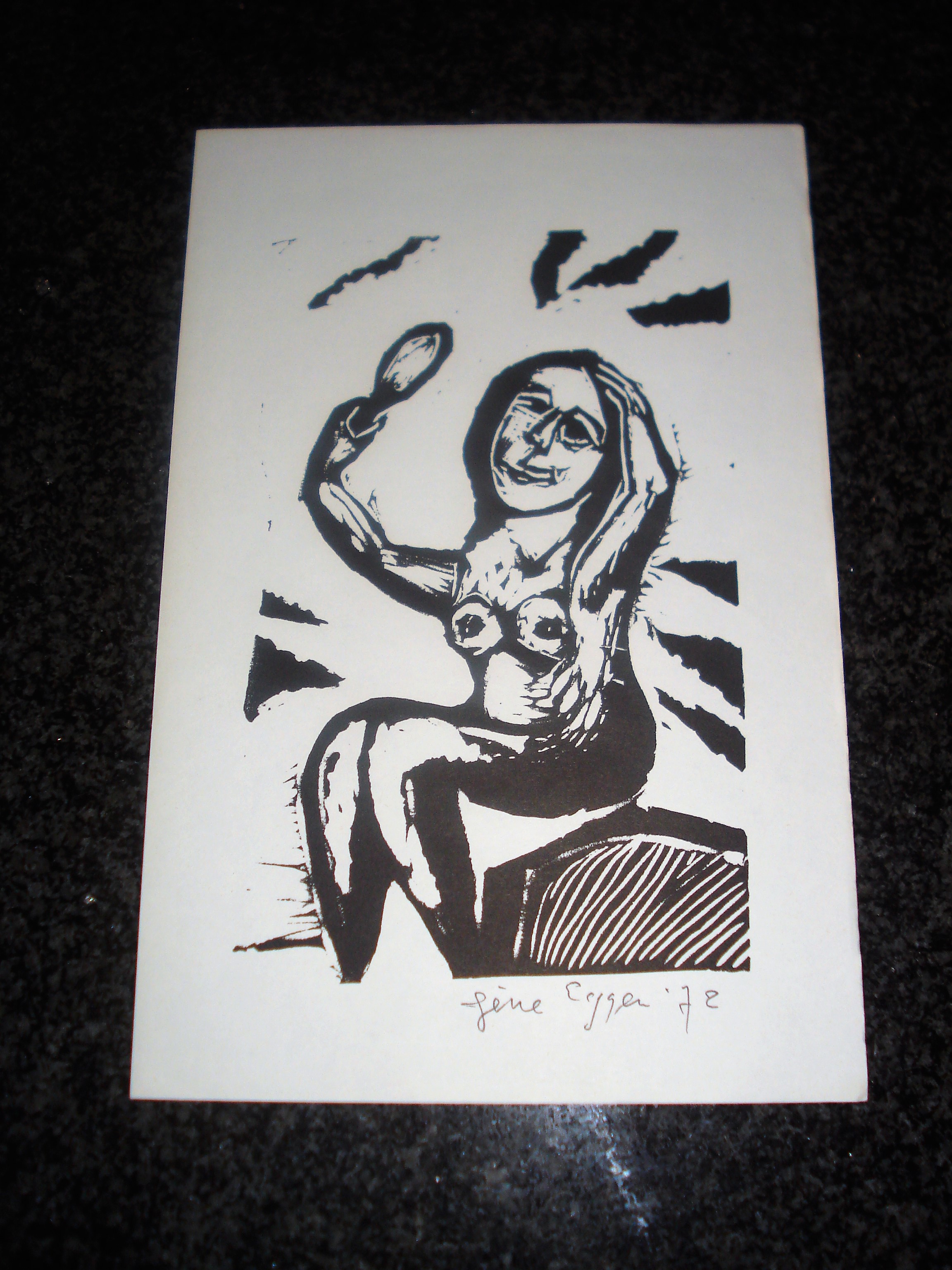 Gene Eggen - houtsnede z.t. kopen? Bied vanaf 15!