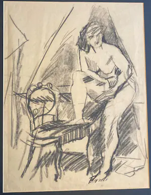 Gerard Brussee - studietekening kopen? Bied vanaf 40!