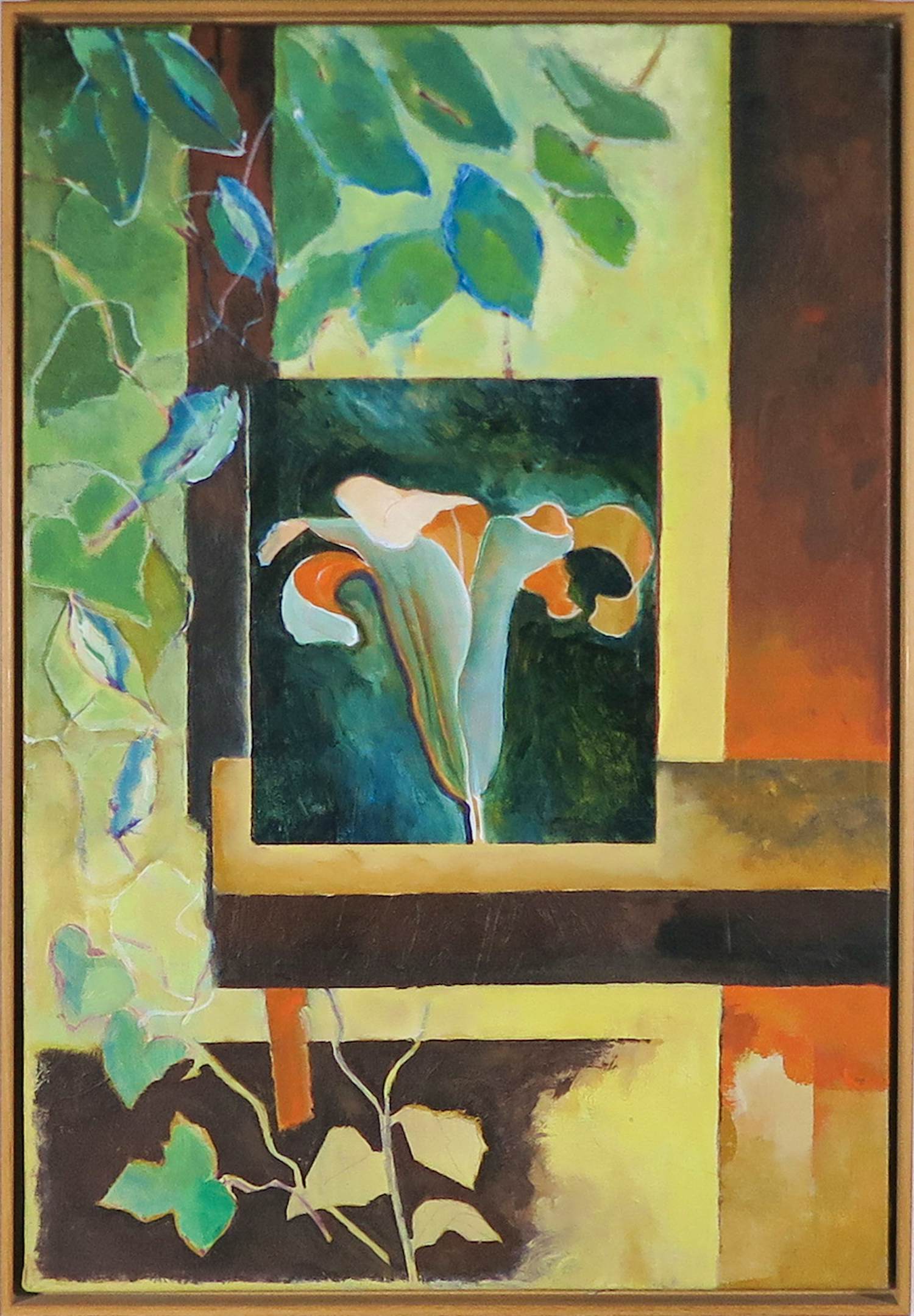 Jan van Delft - Acryl op doek, Portret 2 - Ingelijst verkocht voor € 100!