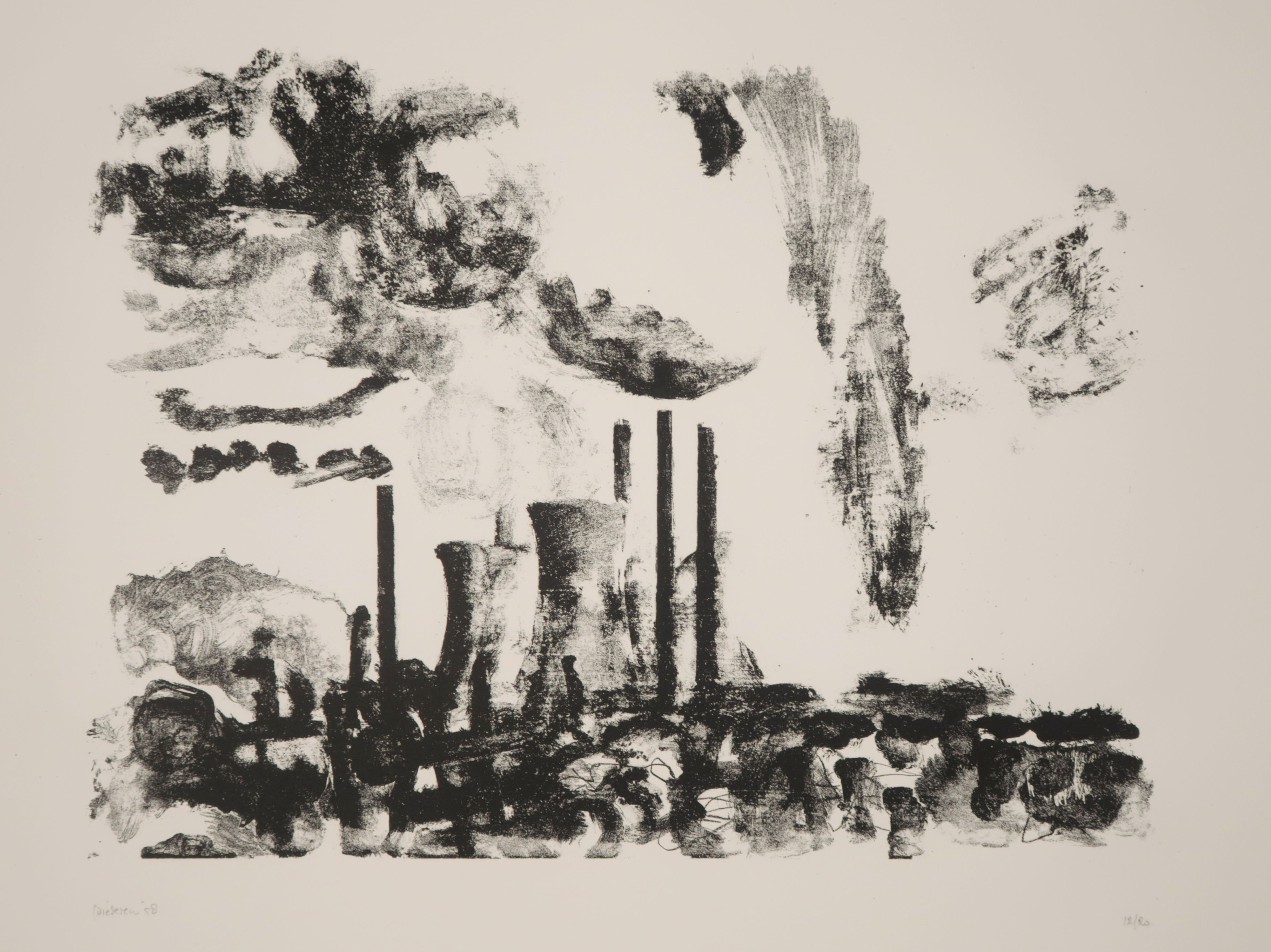 Jef Diederen - Litho, Hoogovens verkocht voor € 50!