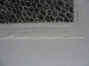 Joost Minnigh - Ets, Titel, "Afrastering". kopen? Bied vanaf 35!