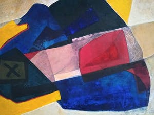 Gonda de Bles - Landschap in fragmenten verf en papier kopen? Bied vanaf 70!