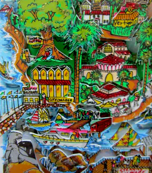 Charles Fazzino - 3D That Santa Barbara Weekend... kopen? Bied vanaf 650!