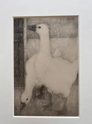 Jan Mankes - Originele Heliogravure 2 Ganzen 1923 kopen? Bied vanaf 110!