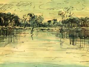 Peter van den Braken - IJzeren man - Gemengde techniek, Fraai Ingelijst verkocht voor € 135!