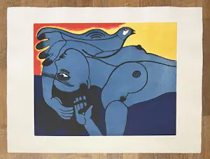 Corneille - Ets / Aquatint Vrouw en vogel, 1991 kopen? Bied vanaf 450!