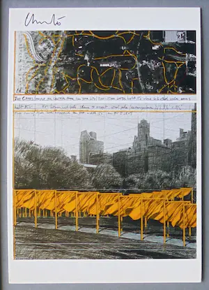 Christo - Project for Central Park NYC " The Gates " - artcard handgesigneerd in pptout kopen? Bied vanaf 1!