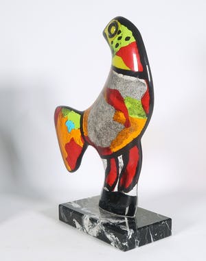Corneille - Glazen beeld op voet, Oiseau arc-en-ciel kopen? Bied vanaf 1100!