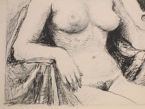 Aat Veldhoen - Naakte vrouw bij motorblokbeeld - Rotaprent kopen? Bied vanaf 50!