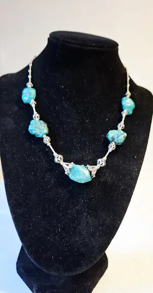 Nieuw Grote ruwe turquoise stenen ketting, kopen? Bied vanaf 80!