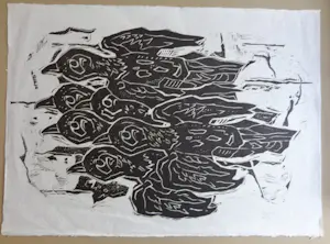 Peter Alma - VOGELS / ZW-W HOUTSNEDE / 64x87cm / SIG / PRENT190 kopen? Bied vanaf 50!