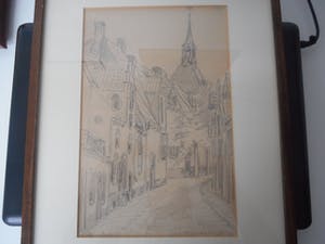 Eugene Rensburg - Straatje in Amersfoort. 1912. kopen? Bied vanaf 1!