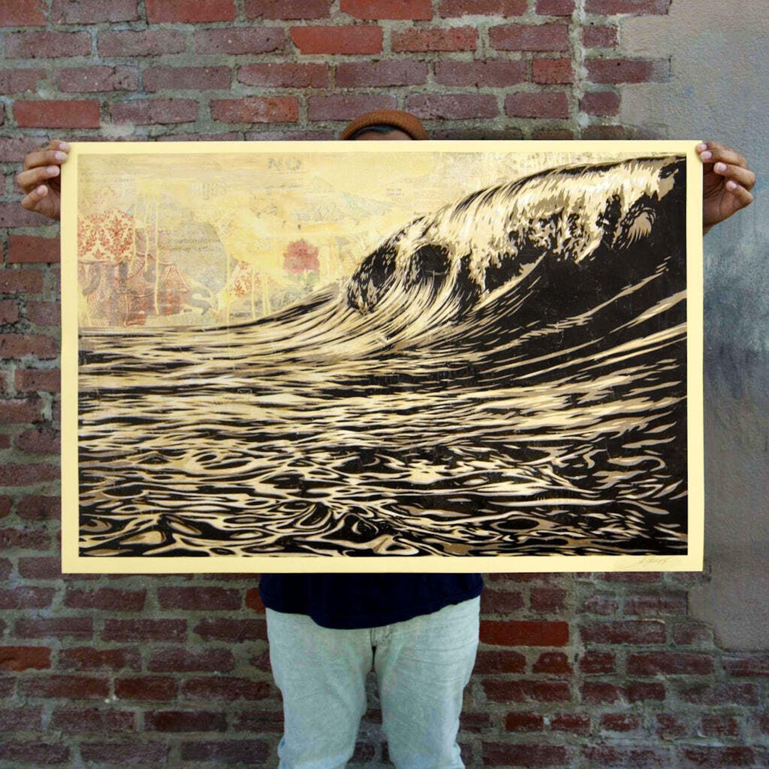 Shepard Fairey - DARK WAVE SIGNED OFFSET LITHOGRAPH verkocht voor € 1!