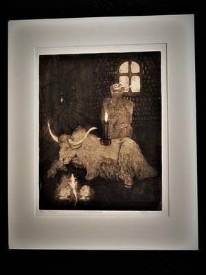 Nel Kleijn - Fraaie Ets/Aquatint uit 1979 - 1e staat - "Meditatie" gesigneerd kopen? Bied vanaf 10!