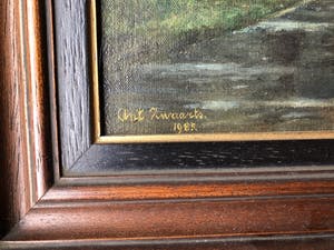 Niet of onleesbaar gesigneerd - Prachtig schilderij van een kanaal landschap. kopen? Bied vanaf 10!