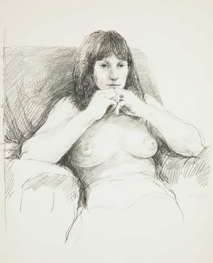 Aat Veldhoen - Rotaprint, Zittende naakte vrouw kopen? Bied vanaf 40!