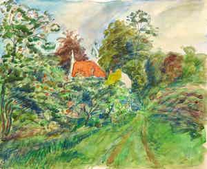 Jan Sluijters (jr.) - Aquarel, Landschap verkocht voor € 60!