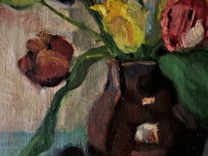 Matthieu Wiegman - Olieverf - Bergense School - circa 1930 - Voorjaarsboeket Tulpen - gesigneerd kopen? Bied vanaf 191!