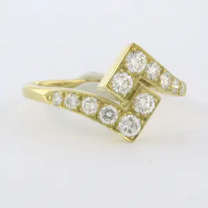 18k geel gouden ring bezet met briljant geslepen diamant 0.50ct - F/G - VS/SI kaufen? Bieten Sie von 700!