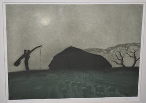 Tjeerd Bottema - Maannacht op de Veluwe - ets/aquatint in zeer goede staat kopen? Bied vanaf 125!