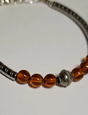 Nieuwe Ambachtelijke prachtige amber sterling zilveren armband kopen? Bied vanaf 60!