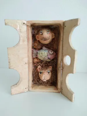 Niet of onleesbaar gesigneerd - Keramische sculptuur, vrolijk, gesigneerd kopen? Bied vanaf 1!