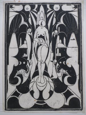 Niet of onleesbaar gesigneerd - Symbolistische voorstelling - Houtsnede kopen? Bied vanaf 1!