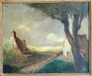 Rein Snapper - Olieverf op doek , Landschap met boerderij - ingelijst – 1944 verkocht voor € 35!
