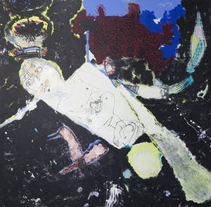 Rachid Ben Ali - Gemengde techniek op doek, Zonder titel (Zeer groot!) kopen? Bied vanaf 400!