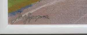 Jentsje Popma - Ingelijste olieverf op paneel: 'bergweggetje' - 1999 kopen? Bied vanaf 1000!