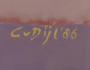 Cees van Dijl - Acryl op papier, Abstracte compositie - Ingelijst (Groot) kopen? Bied vanaf 200!