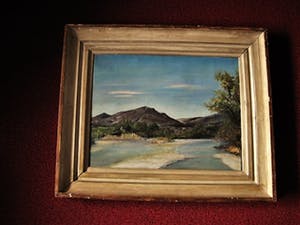 Niet of onleesbaar gesigneerd - Nederlands-Indisch olieverf - omstreeks 1920 - rivierlandschap Java - monogram kopen? Bied vanaf 10!