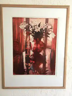 Marcel Schellekens - stilleven met bloemen verkocht voor € 50!