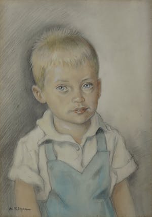 Bruno Di Sopra - Aquarel, Kindje - Ingelijst kopen? Bied vanaf 1!