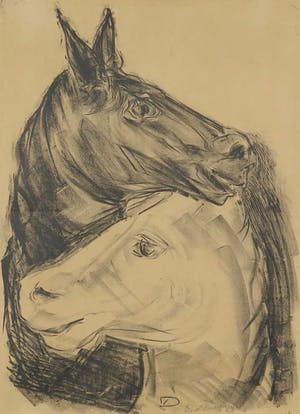 Douwe Jan van der Zweep - Litho, Twee paarden kopen? Bied vanaf 40!