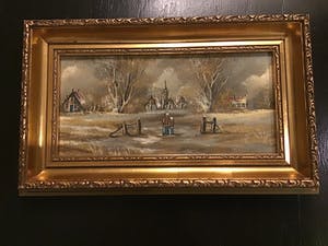 Niet of onleesbaar gesigneerd - Twee miniatuur landschapjes. kopen? Bied vanaf 1!
