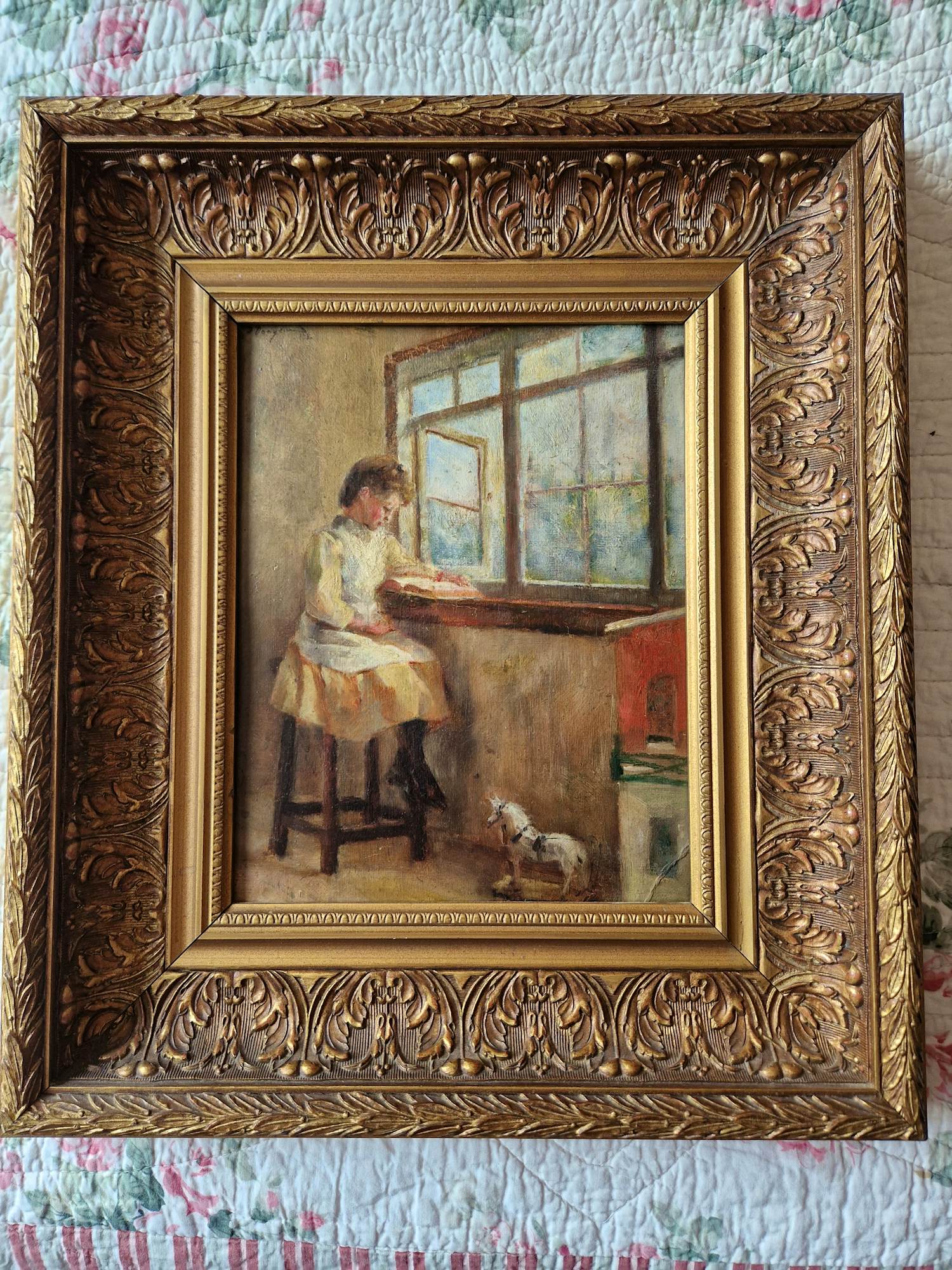 Jacob Dooijewaard - Meisje lezend bij raam kopen? Bied vanaf 850!