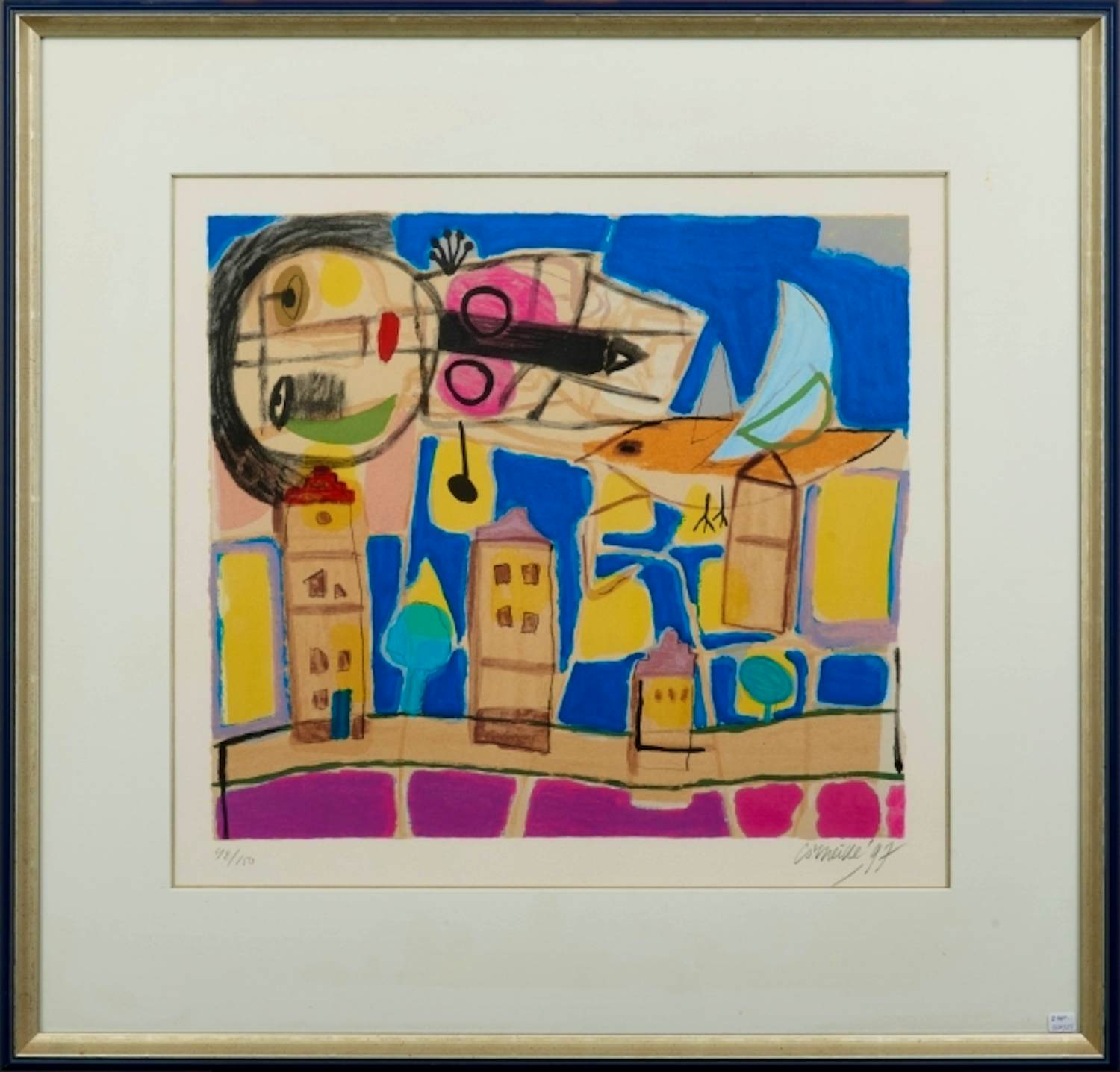 AcheterCorneille - Ingelijste litho: 'Souvenir d' Amsterdam' - 1997? Enchérissez de 395!