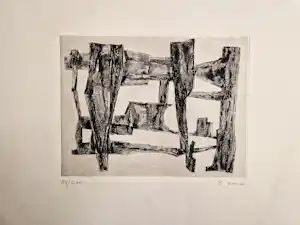 Odon Koch - Zwitsers beeldhouwer en graficus - monochrome Ets - oplage 200 - gesigneerd verkauft für € 40!
