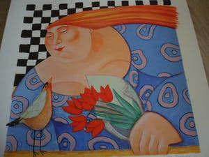 Ada Breedveld - Zeefdruk. Titel, "Hiep, Hiep, Hoera" . kopen? Bied vanaf 50!