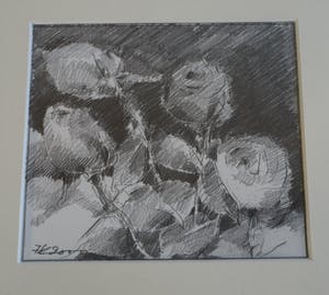 Fon Klement - Ingelijste tekening , Bloemstilleven met Rozen II - 2000 kopen? Bied vanaf 100!
