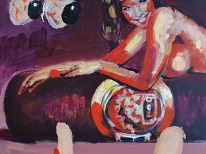 Peter Klashorst - Acrylverf op doek , “Monica Lewinsky” – 2018 – 60 x 105 cm kopen? Bied vanaf 350!
