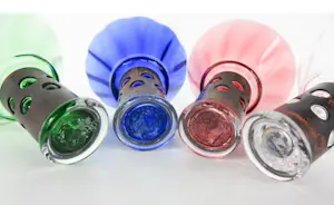 Borek Sipek - / Ajeto voor Alterego, Vier glazen kaarsenhouders in verschillende kleuren kopen? Bied vanaf 100!