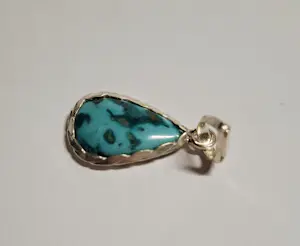 Nieuwe  zilveren hanger met een mooie Turkoois kopen? Bied vanaf 50!