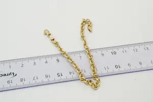 23 - Charmante 14 karaats geel gouden anker of jasseron armband kopen? Bied vanaf 190!