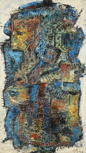 Bram Pihl - Olieverf op paneel, Pasteuze abstracte compositie kopen? Bied vanaf 100!