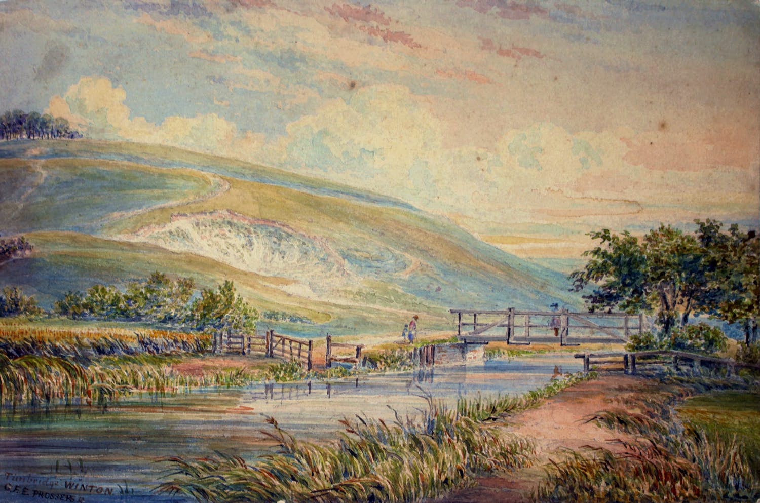 Niet of onleesbaar gesigneerd - 19e eeuwse aquarel - George Frederick Prosser (1805-1882) kopen? Bied vanaf 1!